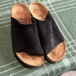 Papillio size 7 Black Suede Women's Slide Sandals